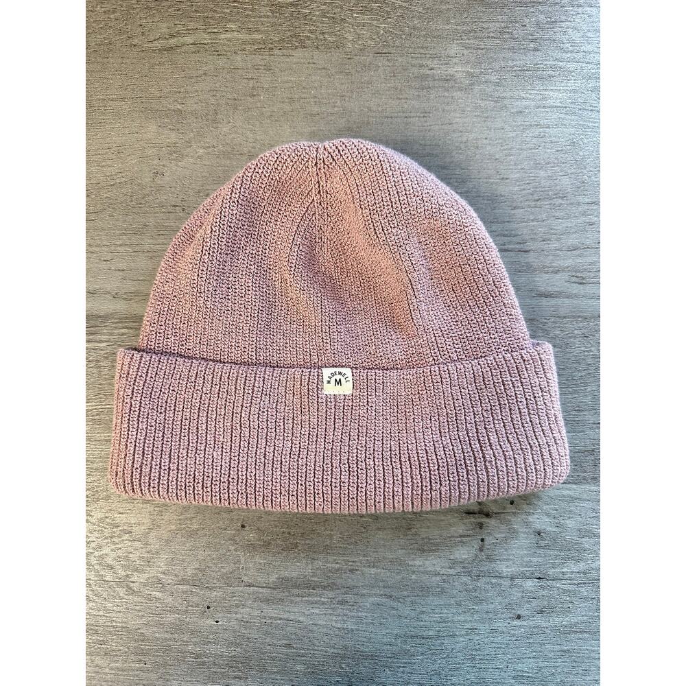 Madewell Cotton Cuffed Beanie Hat Pink